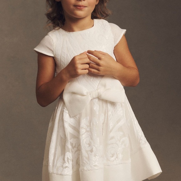 Bardot White A-Line Flutter Sleeve Wedding Dress - Picture 1 of 8